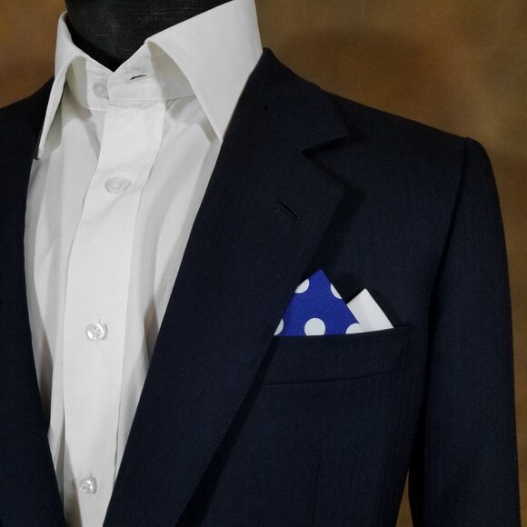 NEW - Contrasting Color 100% Cotton Pre-Folded Pocket Square Handkerchief Insert - Picture 5 of 7